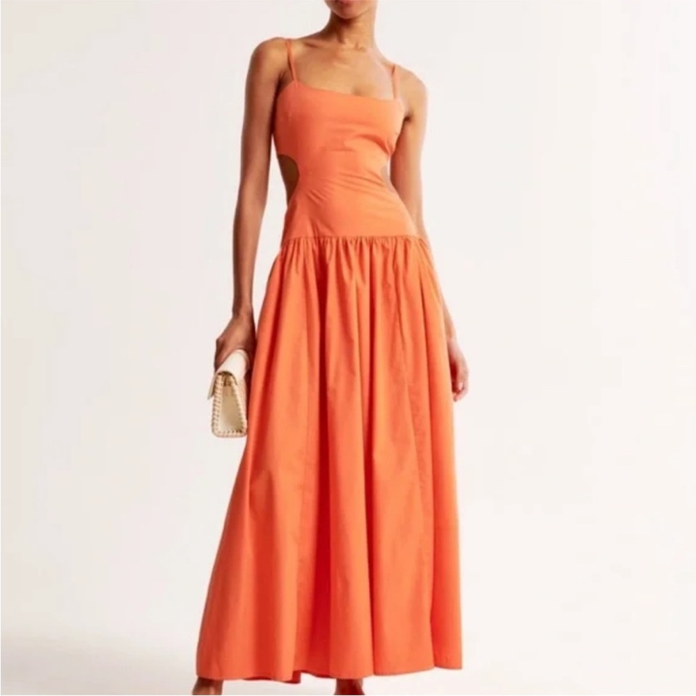 Abercrombie & Fitch Orange Backless Maxi Dress